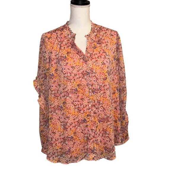 NWT Adyson Parker Floral Pink Blouse, sz 2X - Picture 5 of 13